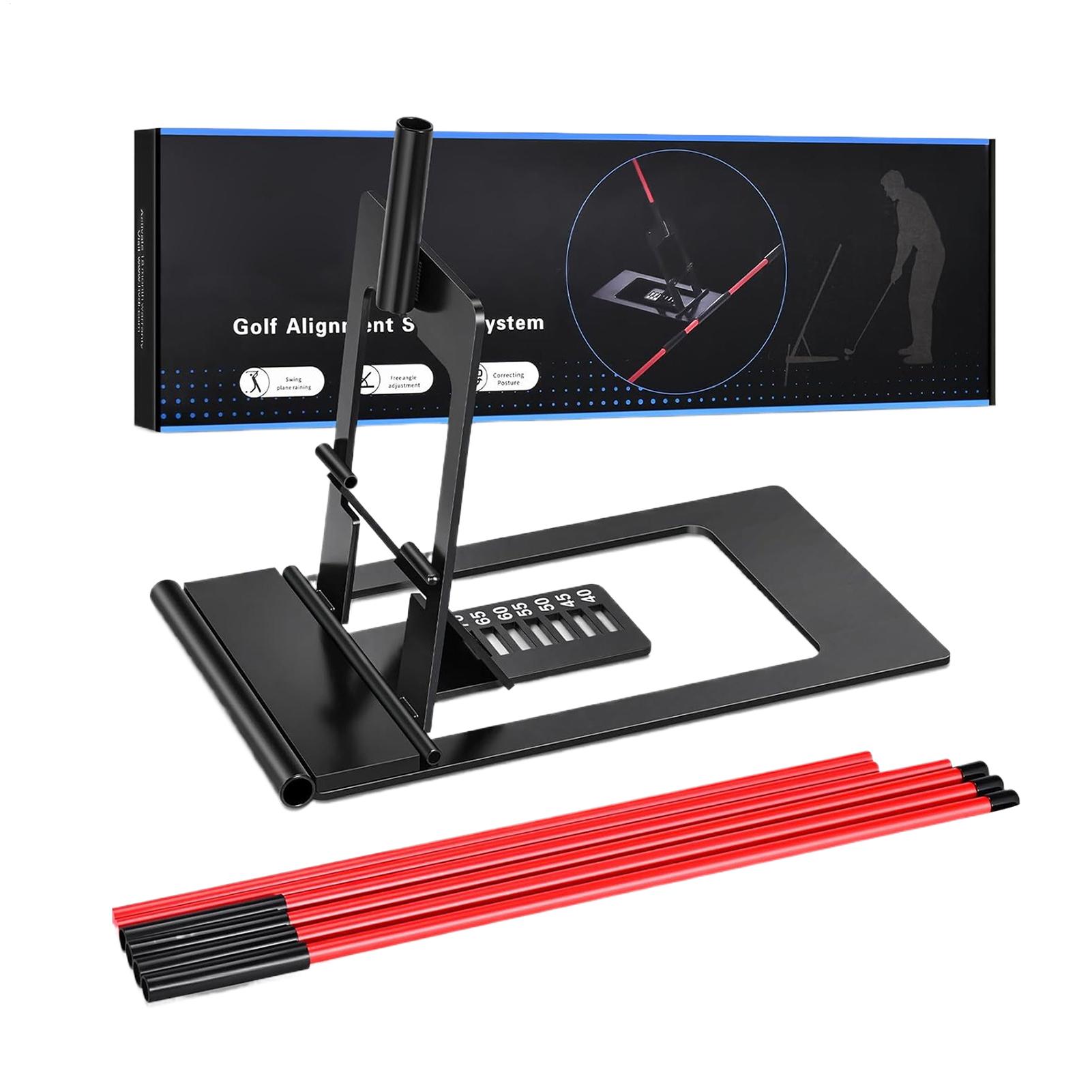 Golf Equipment For Youth - ゴルフスイングプレーントレーナー 調整可能な角度アライメント練習スティック ゴルフ練習器具 男性 女性 大人