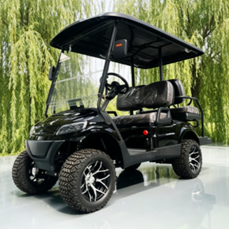 Golf Bag Stand Cart - リチウム電池搭載クラブ2人乗り電動ゴルフカート販売中 狩猟用車両 キャディー用立乗りエリアとゴルフバッグラック 砂場用バケツ2個付き