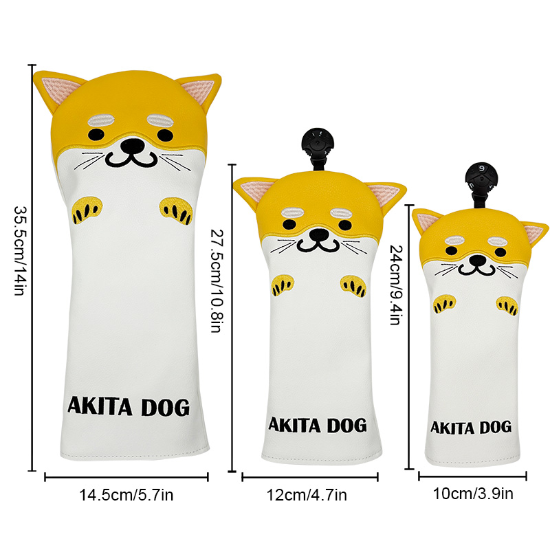 ゴルフクラブヘッドカバーセット 犬の漫画柄 ドライバー フェ - Headcover Driver のレビューと価格