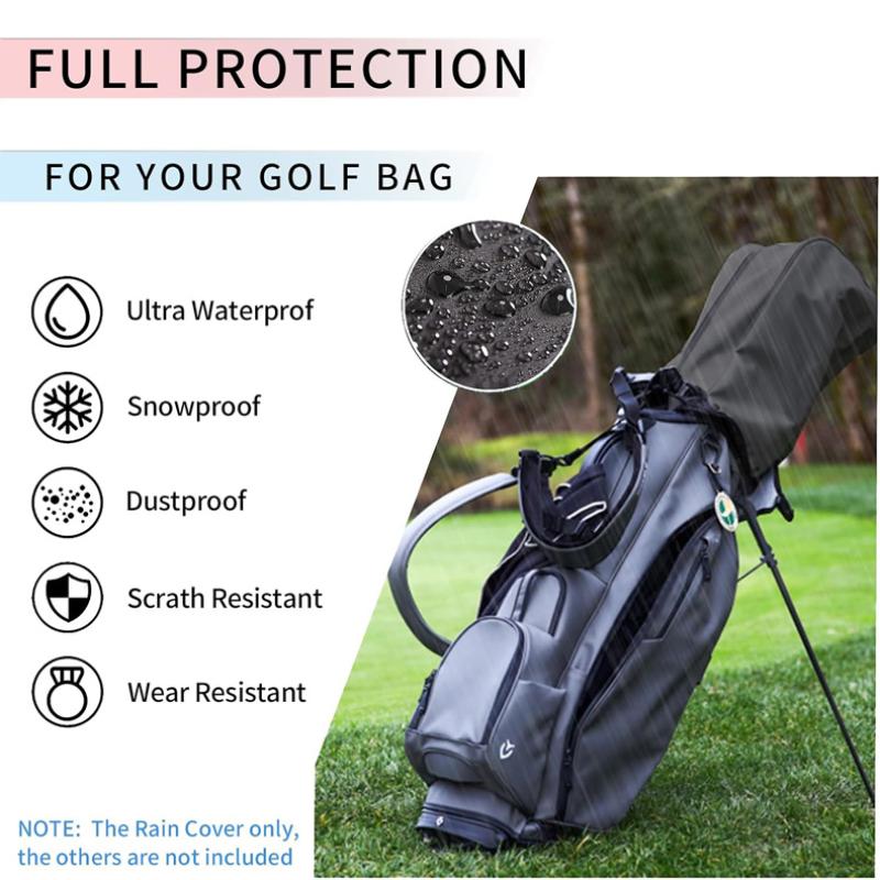 ゴルフバッグレインカバー防塵レインフードクラブプロテクターポ - Golf Bag Stand Cart のレビューと価格