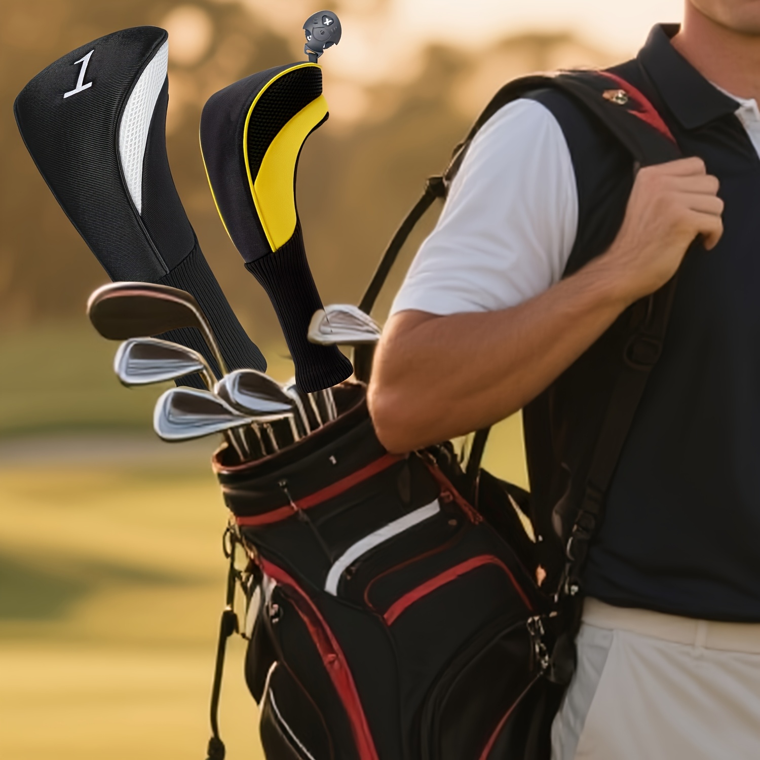 ゴルフクラブヘッドカバー5個セット、柔らかい裏地で保護、通気 - Golf Equipment Organizer のレビューと価格